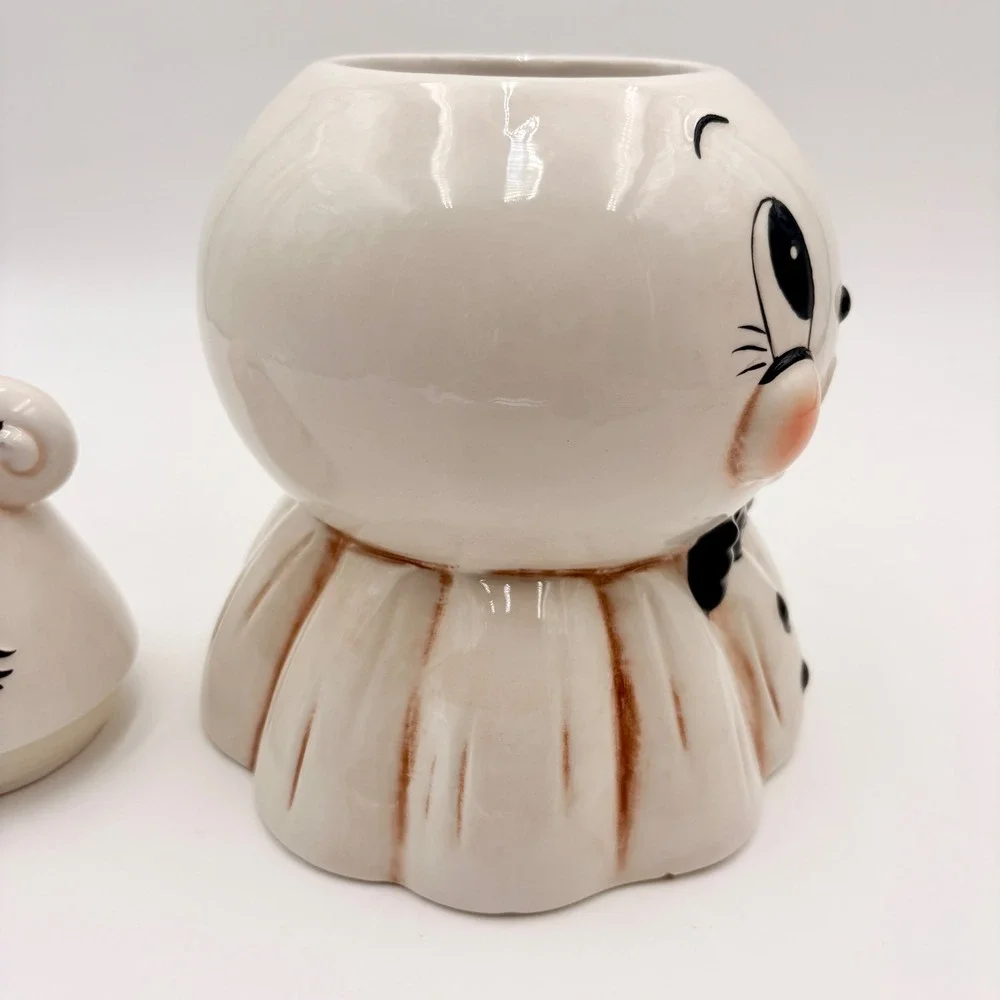Johanna Parker Ceramic Ghost Canister Halloween Cookie Jar with Spider Hat